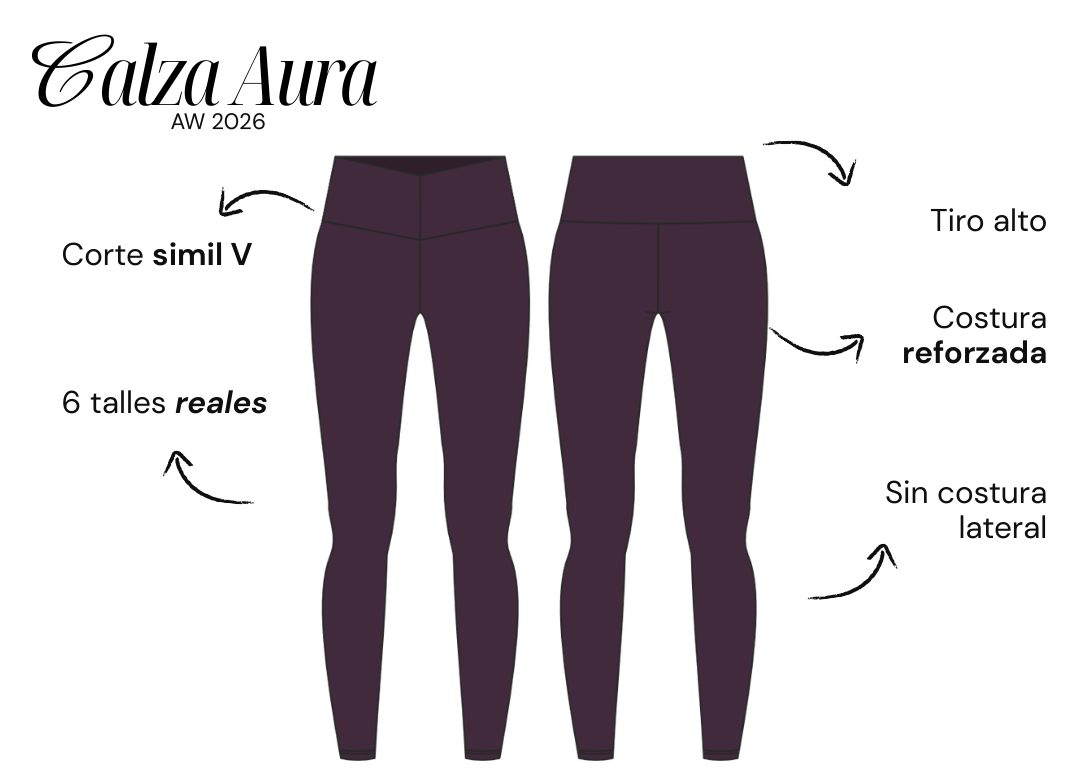 Calza tiro alto color Uva